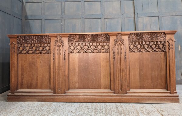 Grand Statement Antique Carved Oak Altar from St Mary's Northop Hall