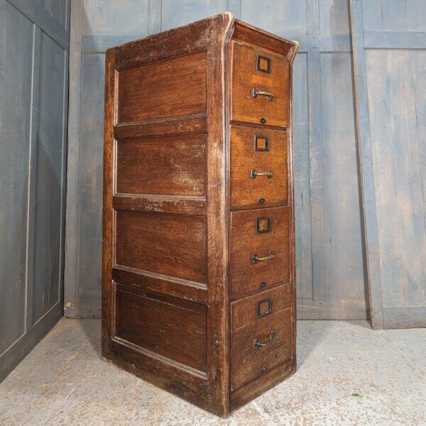 1920's Vintage Oak Pine and Teak 'Shannon Vertical Filing Cabinet' Chest of Drawers