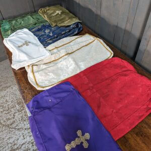 11 Cushion Kneeler Covers in Different Church Colours