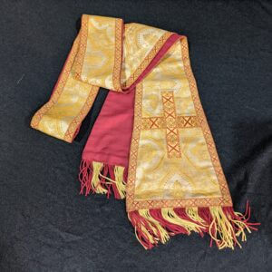 Very Nice Vintage Gold & Ivory Stole With Red and Gold Orphreys