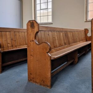 Well Shaped Antique Pine Pews from Brentford Primitive Methodist Church