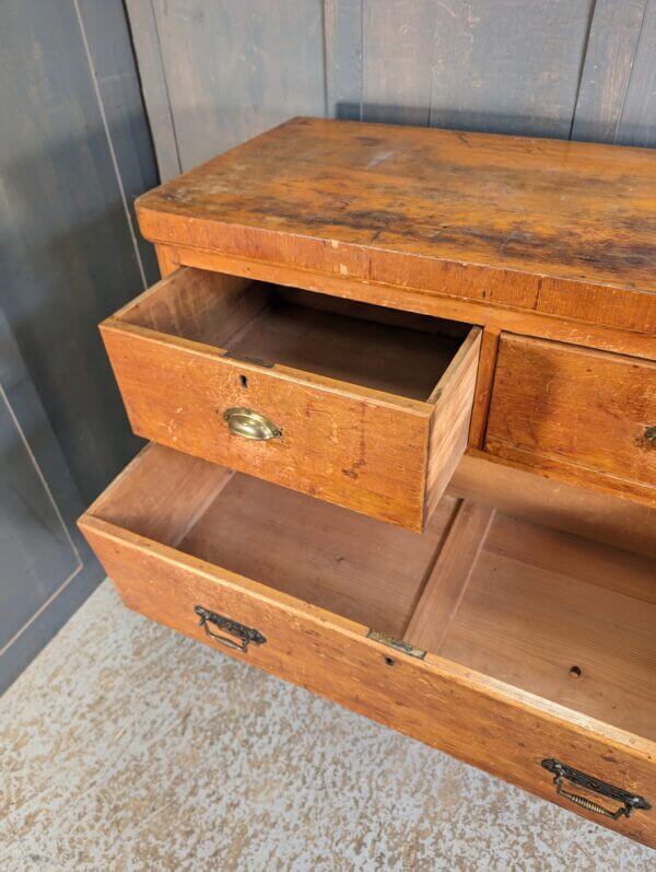 Scruffy but Usable 1897 Pine Chest of Drawers