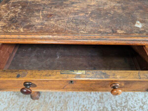 1897 Oak & Pine Office Two Drawer Desk from Brentford Primitive Methodist Church