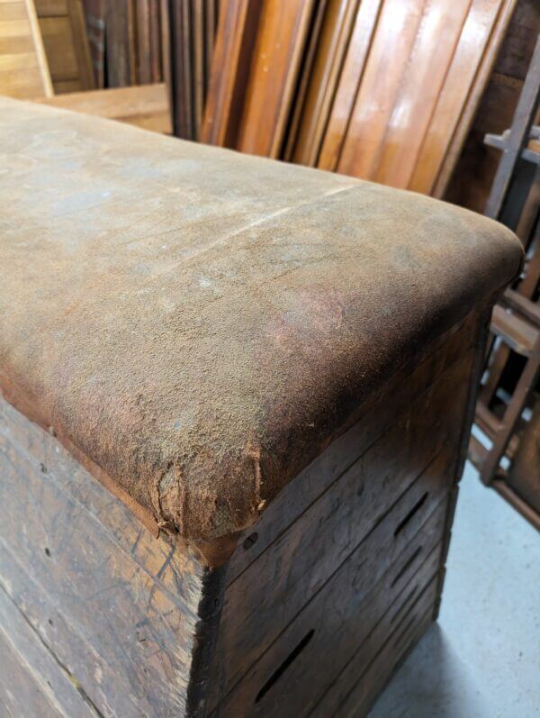 1900's Antique Pine & Leather Gymnasium Exercise Horse Crypt Find