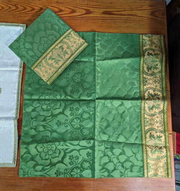 Ecclesiastical Religious Church Vintage Textiles - 3 Burses & Veils in Black White & Green