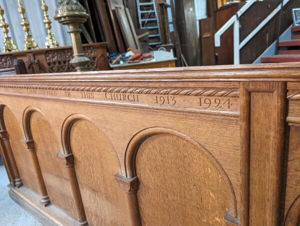 High Quality 1924 Antique Oak Arched Frontages Panels Panelling from St Andrew's Oxford