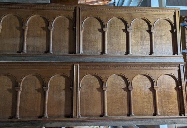 High Quality 1924 Antique Oak Arched Frontages Panels Panelling from St Andrew's Oxford