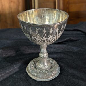 Large & Unusual Medieval Styled Vintage Silver Plate Chalice