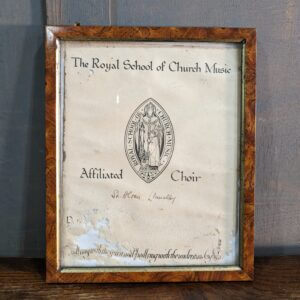 Framed Choir Certificate from The Royal School of Music