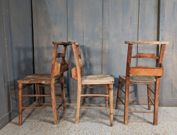 Melton Constable Early 1900's Old Church Chapel Chairs with Turned Legs OLD WOODWORM HOLES CLEARANCE PRICE