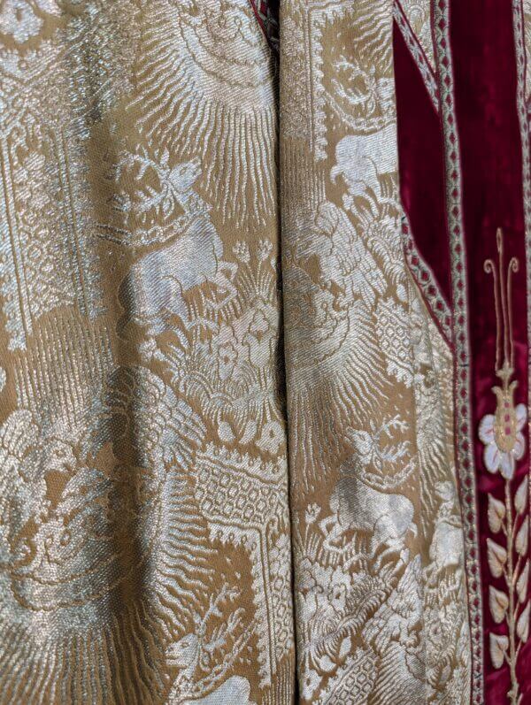 Top End Spectacular Vintage Embroidered Gold & Red Velvet Chasuble & Stole