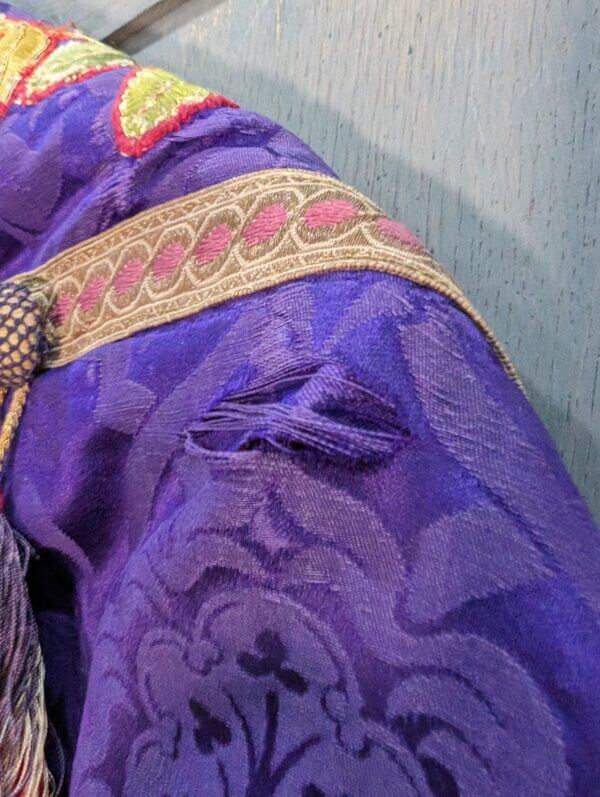 Fantastic Vintage Embroidered Purple Cope from St Mary's Penzance - needs repair