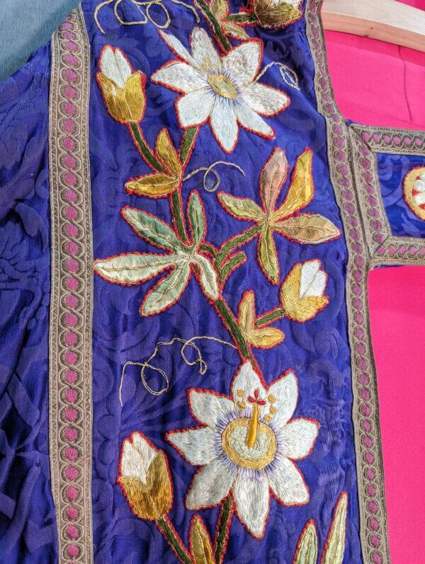 Fantastic Vintage Embroidered Purple Cope from St Mary's Penzance - needs repair