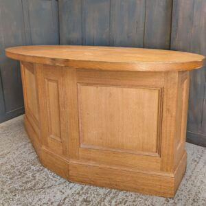 Contemporary Classical Styled Oak and Veneer Altar Table with Oval Top