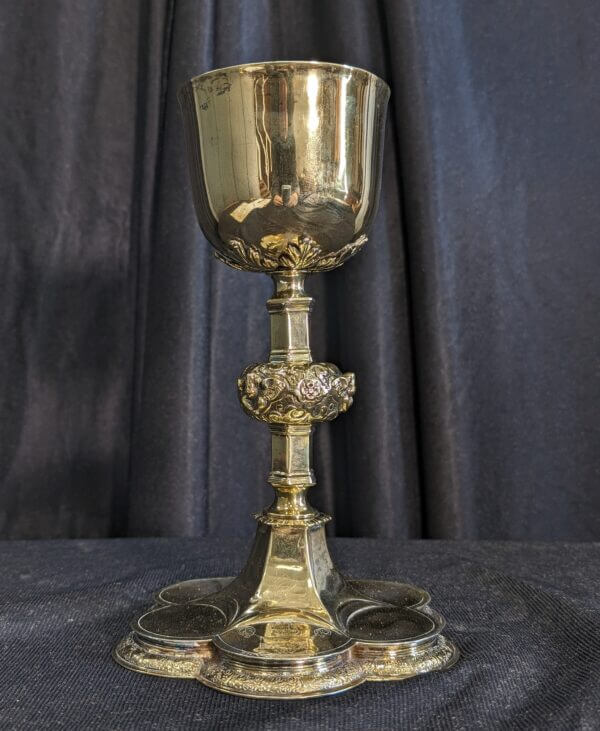 A Very Special Antique German Gilt Silver Hanau Church Chalice Made For A Bishop