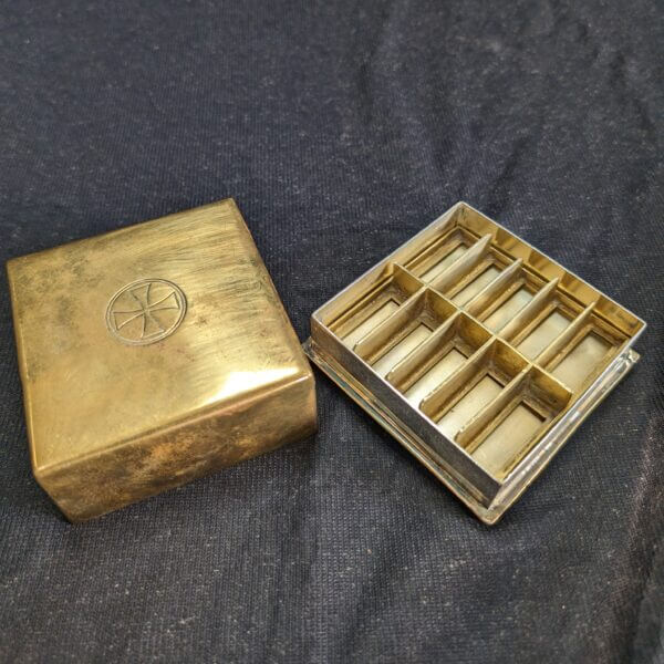 Vintage Brass Holy Wafer Box With 10 Compartments