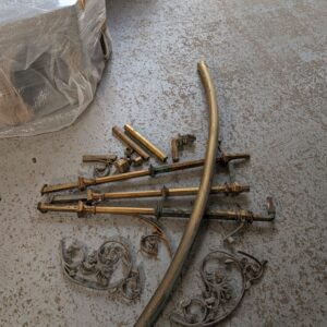 Decorative 1880's Bronze Iron and Brass Rail with Upstands - PROJECT-