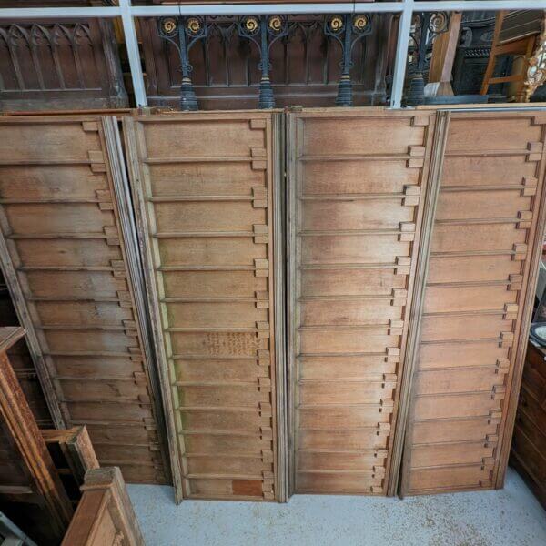 Antique Bromley Trinity Baptist Church Multi Panelled Oak Panels Fronts Panelling