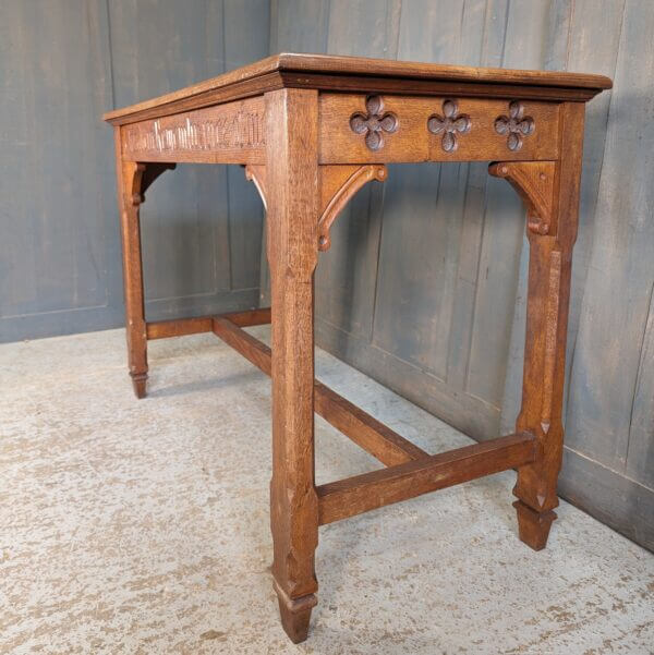 Nicely Coloured Vintage Oak Communion Table/Altar Table from Epping Methodist Church