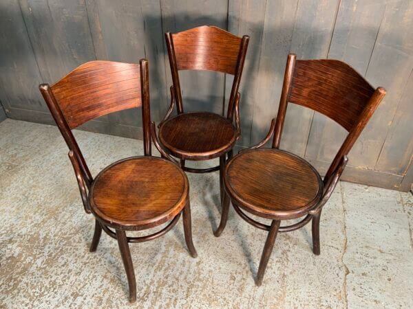 1940's French Fischel Stamped Bentwood Bistro Chairs