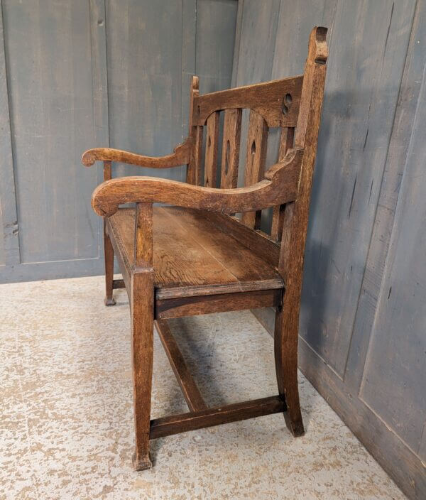 Circa 1900 Liberty Style Oak Arts & Crafts Settle