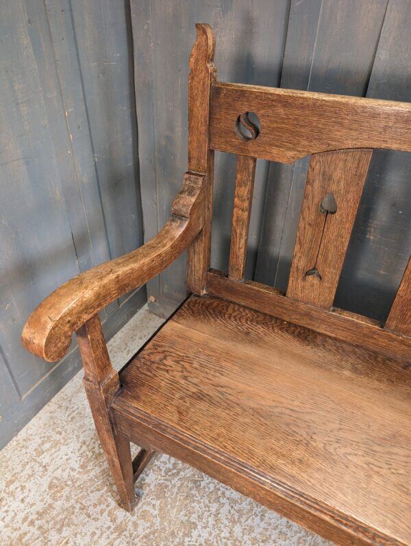 Circa 1900 Liberty Style Oak Arts & Crafts Settle