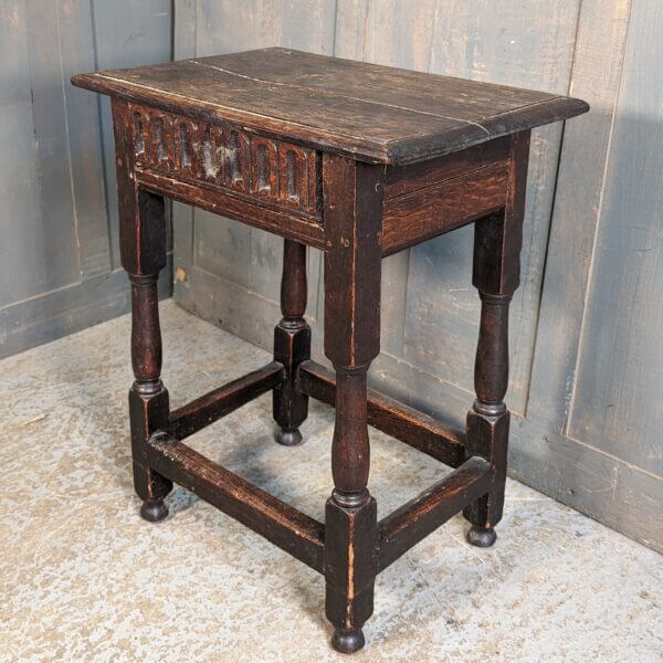 18th/19th Century Oak Coffin Joint Stool with Drawer