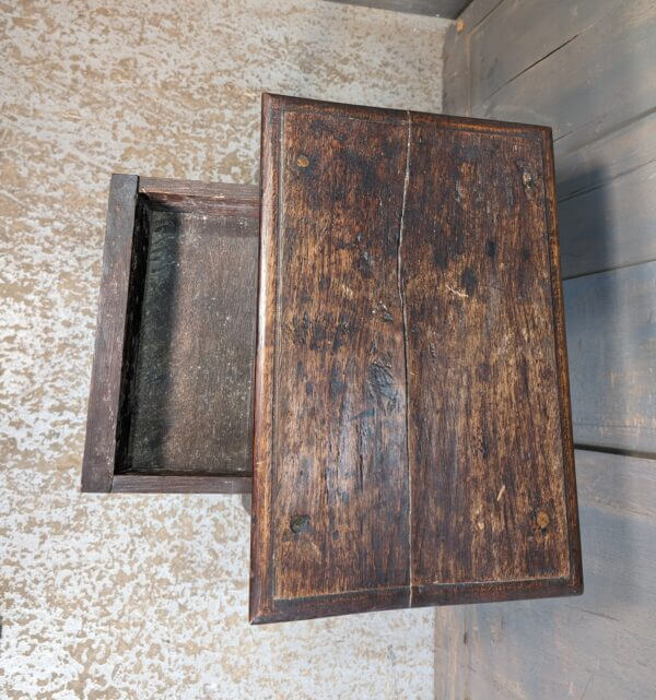 18th/19th Century Oak Coffin Joint Stool with Drawer