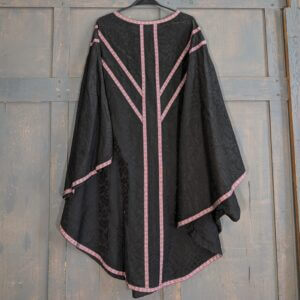 Black Funeral Chasuble with Magenta and Ivory Orphreys