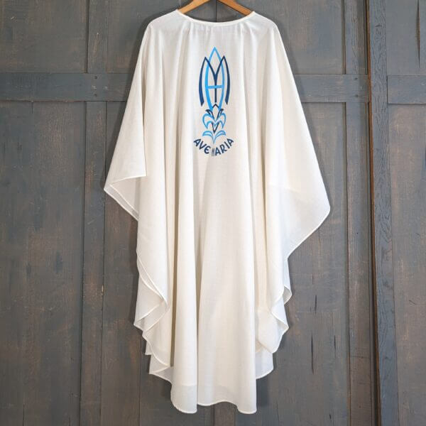 Ivory Slabbinck Lightweight Marian Chasuble with the Maria Design Front and Back