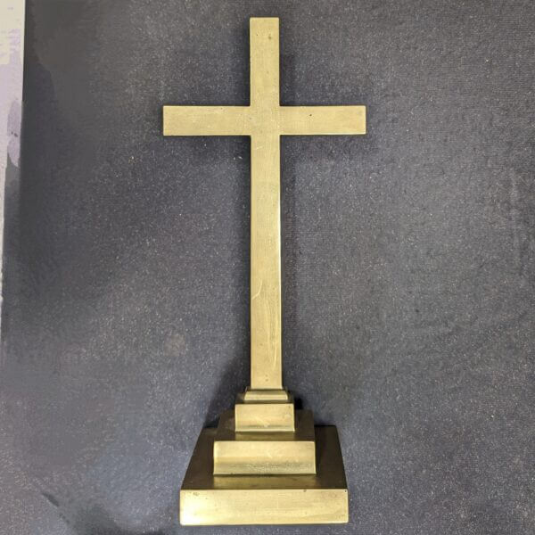 Solid Brass 1930's Vintage Plain Altar Cross