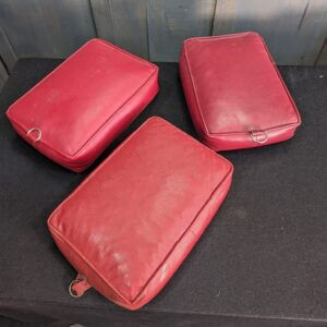 Vintage Red Vinyl Church Hassocks Cushions Kneelers with Hanging Loops