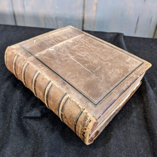 Victorian 'Comprehensive' Leather Bound Lectern Bible By Bagster