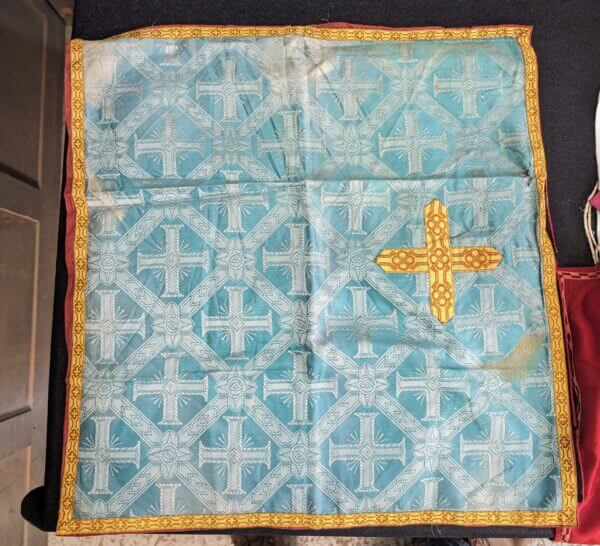 Sixteen Large Square Of Mostly Silk Religious Eccleisistical Church Material - 'Veils'