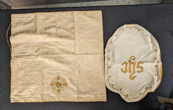 Two Nice Example of Vintage Ecclesiastical Embroidery For Upcycling