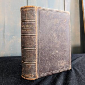 Brown Leather Bound Revised 1885 Cambridge Family Bible Mid-Size