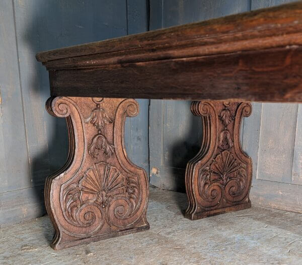 Highly Carved Inside & Out Antique Oak Benches from St Andrew's Oxford