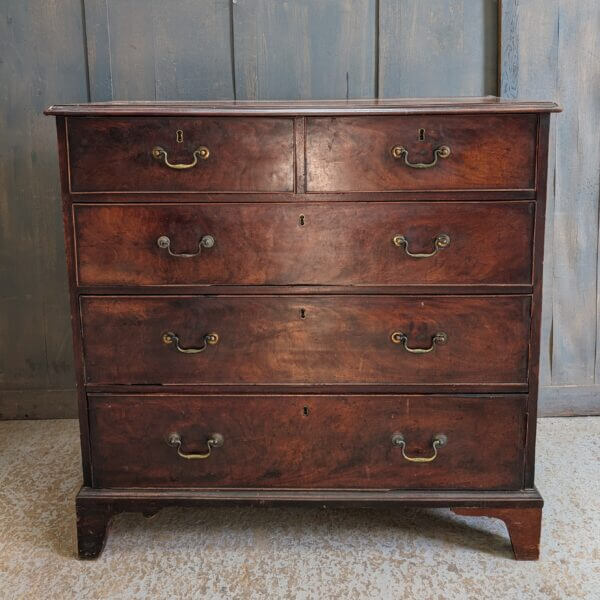 Late Georgian Mahogany Chest of Drawers Two over Three