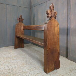 Medieval Style Victorian Heavy Oak Narrow Hallway Church Chapel Pew Bench from Sussex
