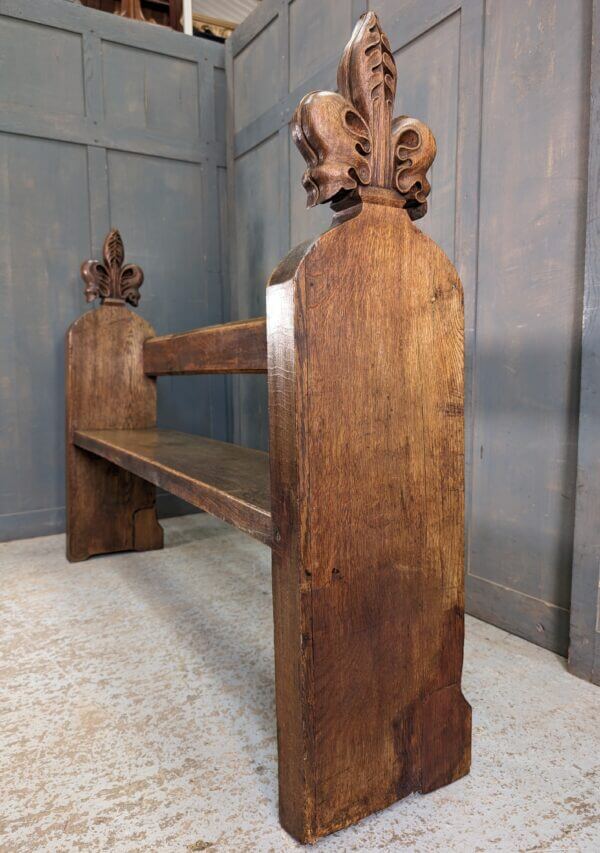 Medieval Style Victorian Heavy Oak Narrow Hallway Church Chapel Pew Bench from Sussex