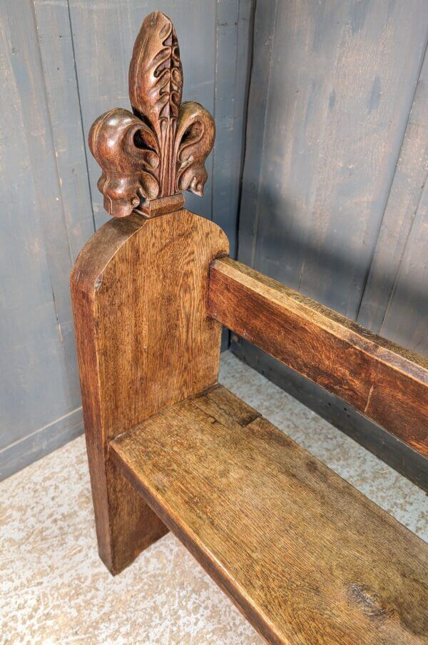 Medieval Style Victorian Heavy Oak Narrow Hallway Church Chapel Pew Bench from Sussex