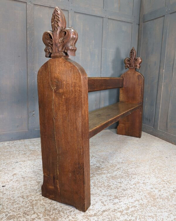 Medieval Style Victorian Heavy Oak Narrow Hallway Church Chapel Pew Bench from Sussex