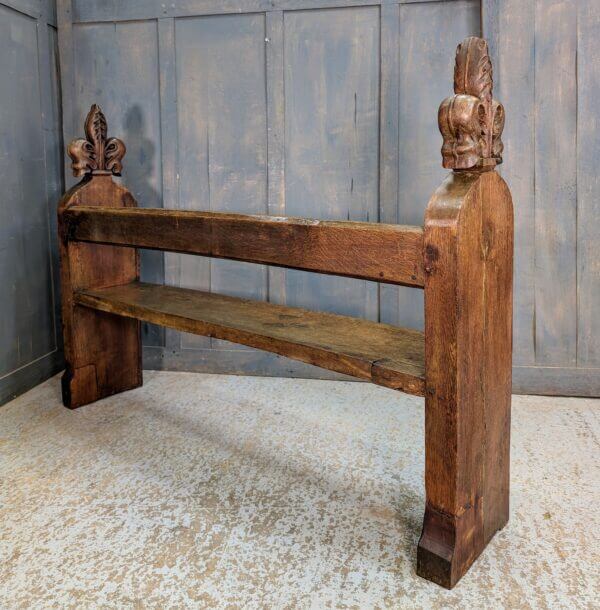 Medieval Style Victorian Heavy Oak Narrow Hallway Church Chapel Pew Bench from Sussex