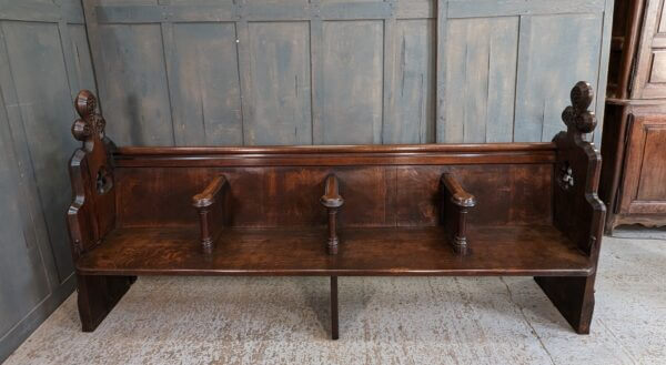 'The Best Pew in the Warehouse' Very Fine Dark Oak Antique Gothic Oak Choir Pew Bench from Winchester