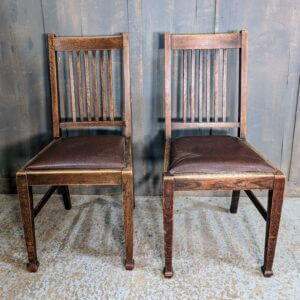 Two Late 1940's British Oak 'Utility' Chairs