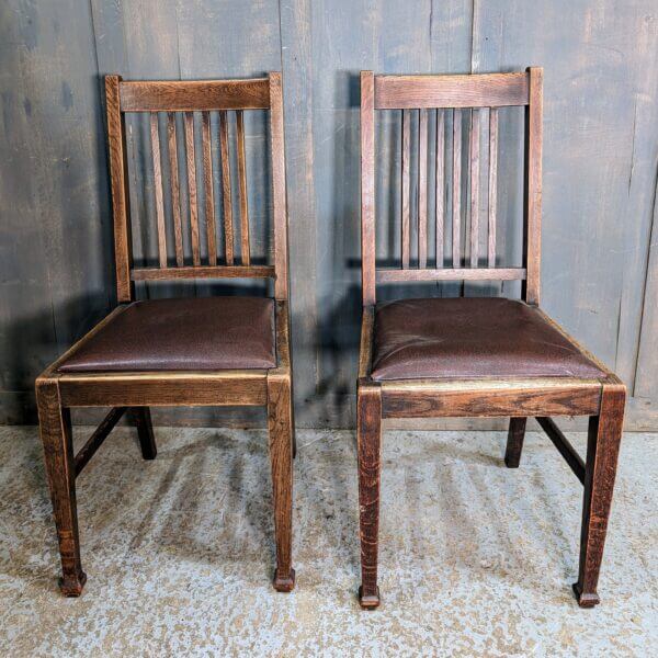 Two Late 1940's British Oak 'Utility' Chairs