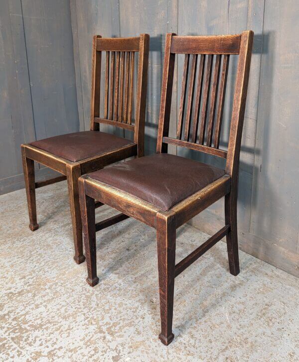 Two Late 1940's British Oak 'Utility' Chairs