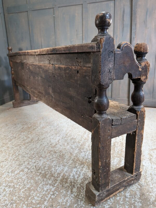 Very Early 16th /17th Century Carved Oak Church Pew From The Private Chapel of Brede Place, Sussex.