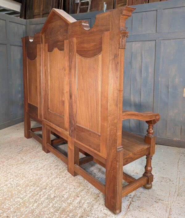 Monumental and Imposing Three Seater Carved Teak Throne Chair/Bench