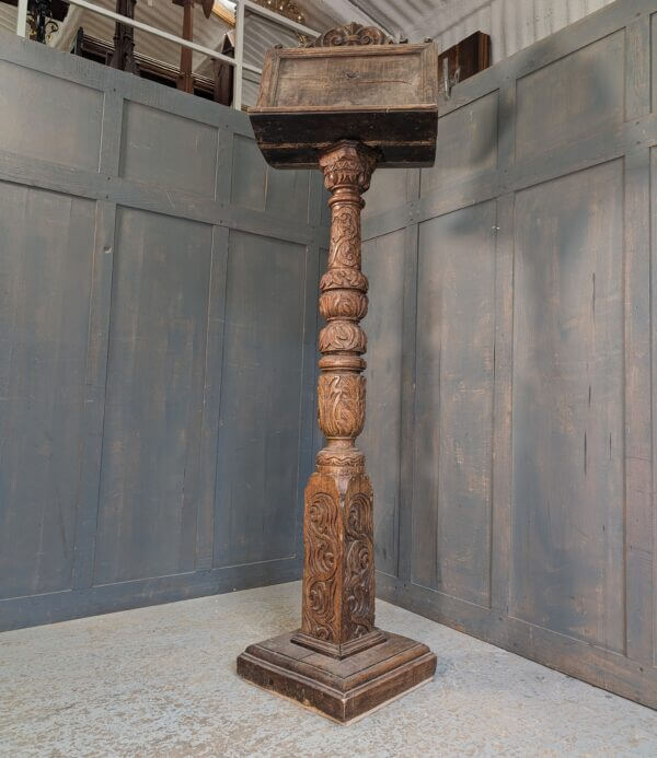 18th Century Walnut and Elm Carved Church Lectern from Brede Place Chapel Sussex